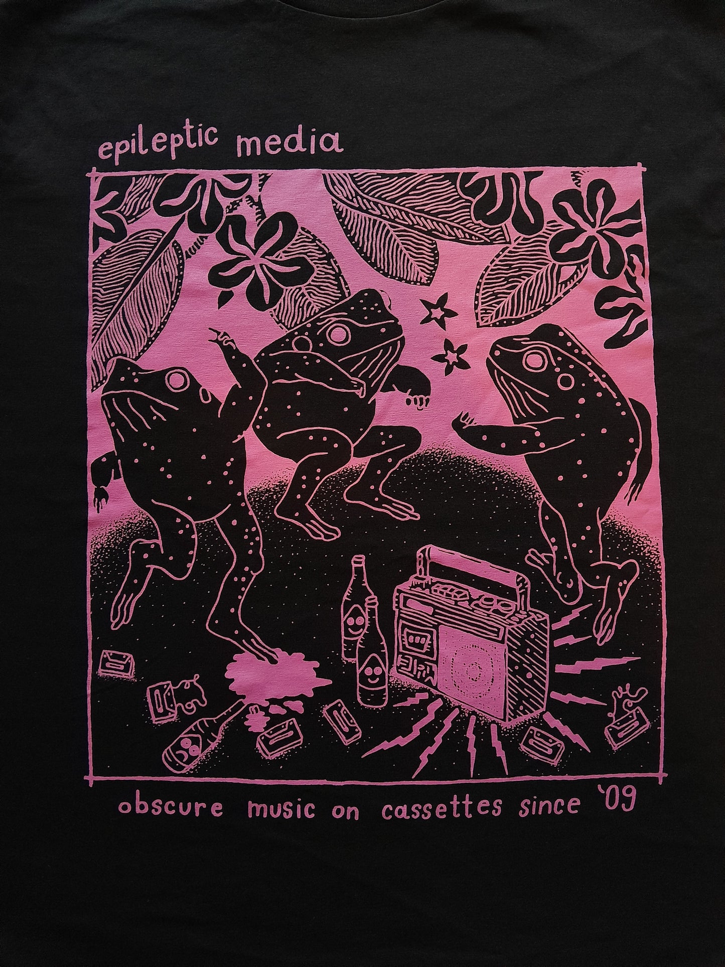 T-shirt *Frog Party 2.0*, Print: Pinky Pink