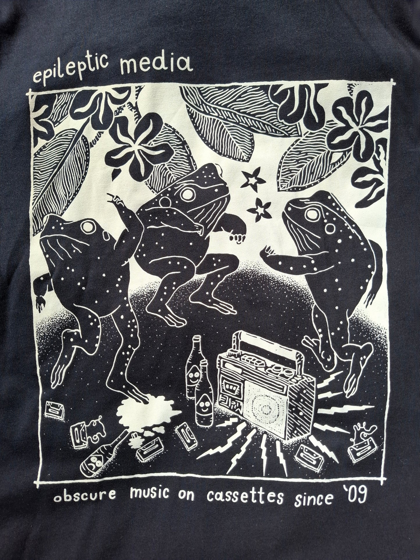 T-shirt *Frog Party 2.0*, Print: Creamy White