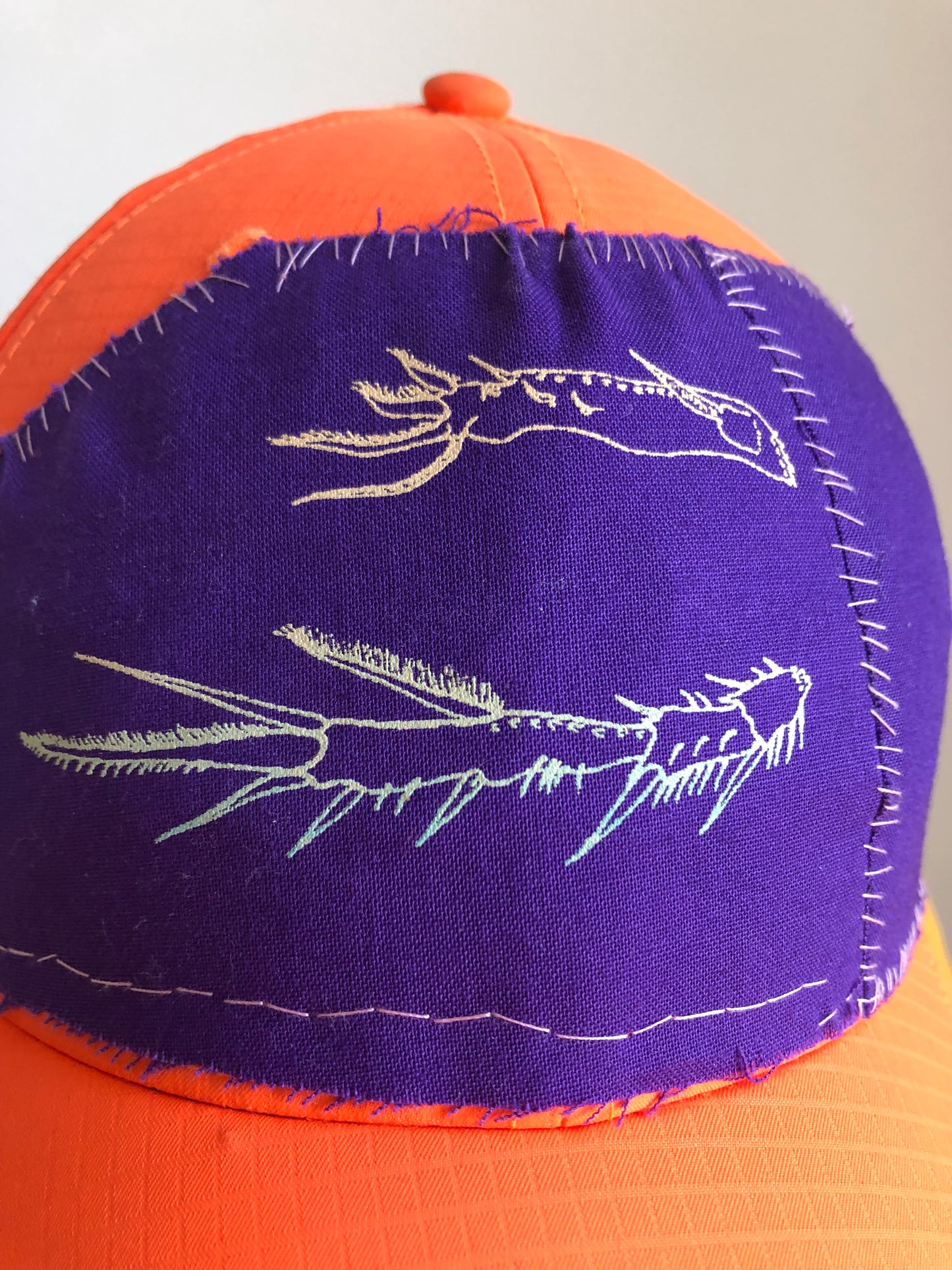 bright orange cap (insect legs)