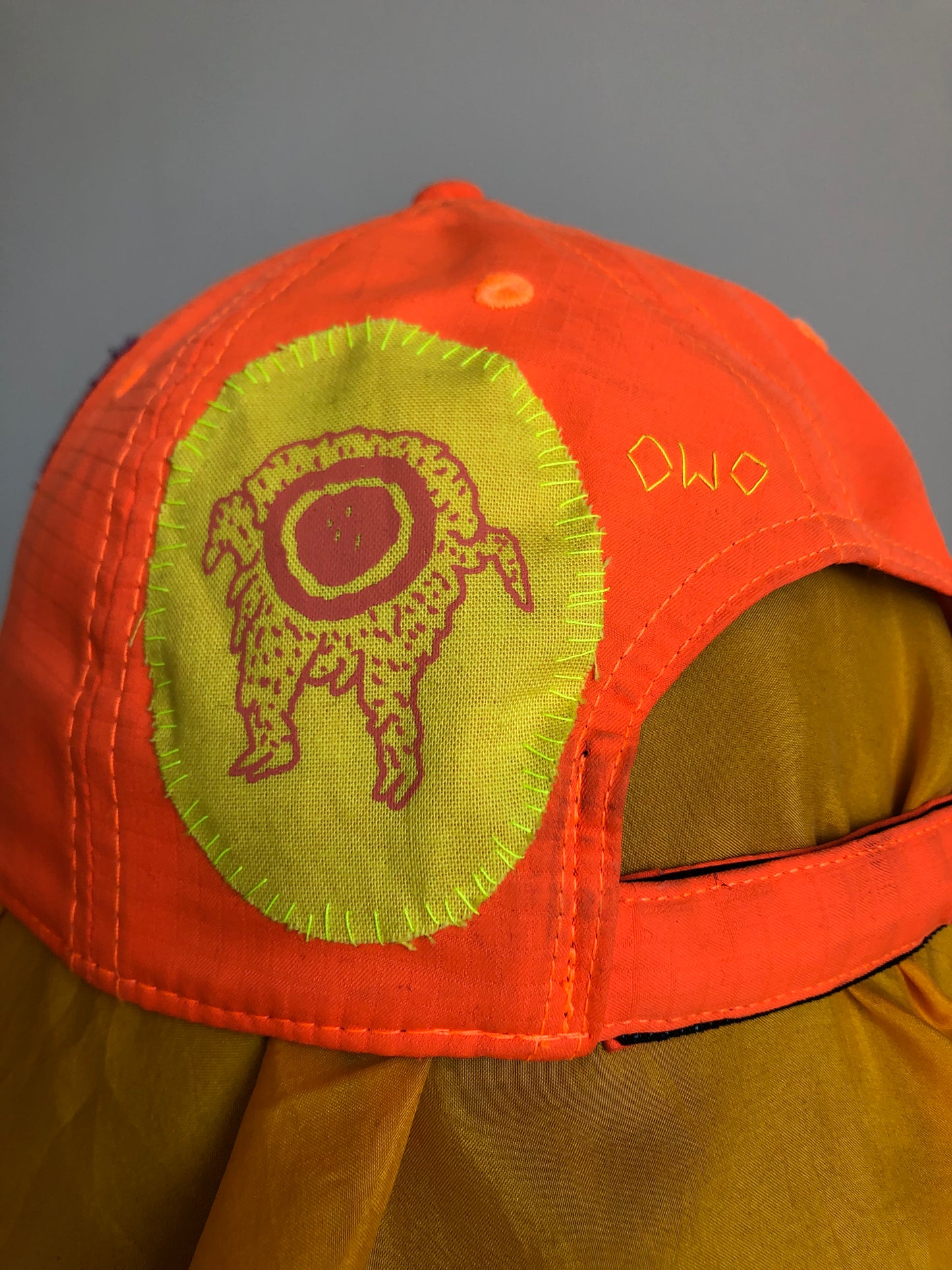 bright orange cap (insect legs)