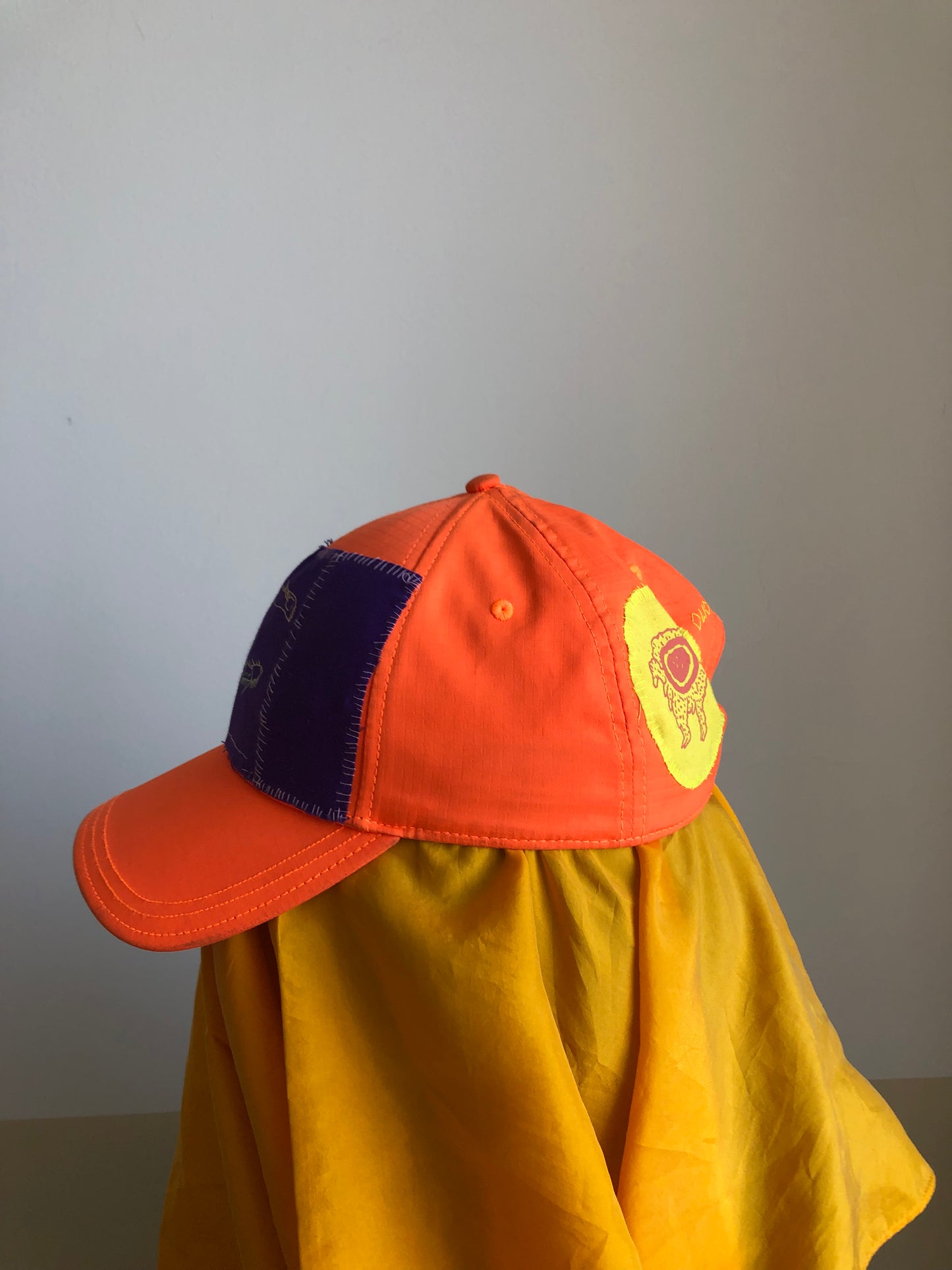bright orange cap (insect legs)