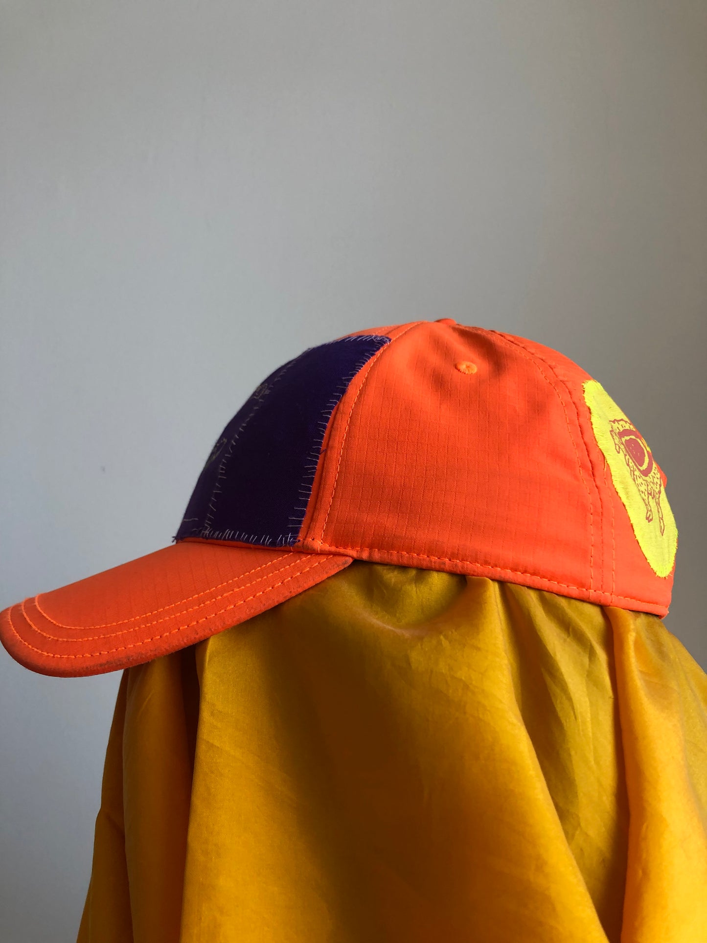 bright orange cap (insect legs)