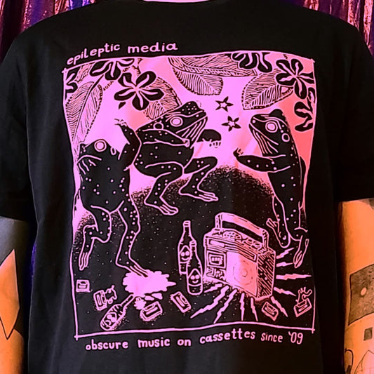 T-shirt *Frog Party 2.0*, Print: Pinky Pink